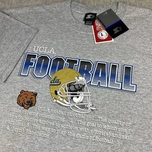 Vintage UCLA Football T Shirt Men's Medium Gray Bruins Starter New W Tags NCAA
